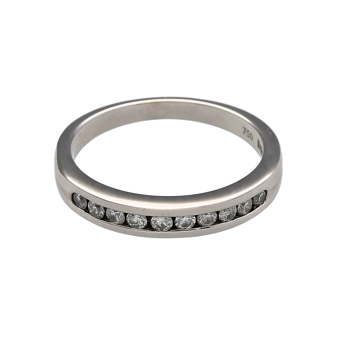 18ct White Gold & Diamond Band Ring