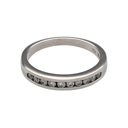 18ct White Gold & Diamond Band Ring