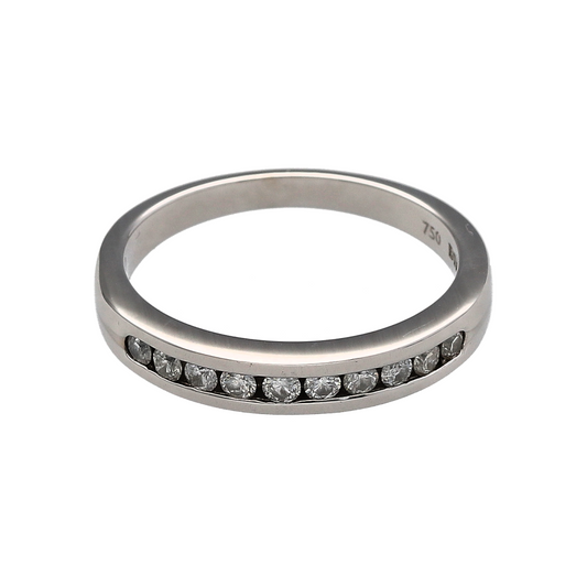18ct White Gold & Diamond Band Ring