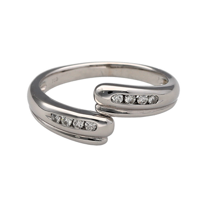 18ct White Gold & Diamond Wrap Over Band Ring