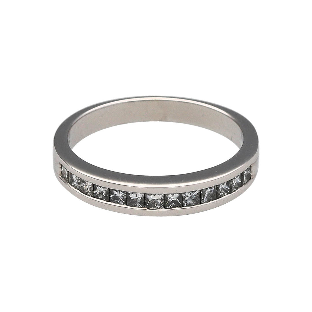 18ct White Gold & Diamond Band Ring