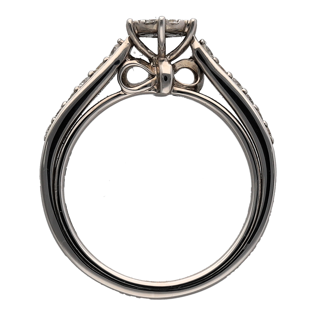 9ct White Gold & Diamond Cluster Disney Enhancement Ring