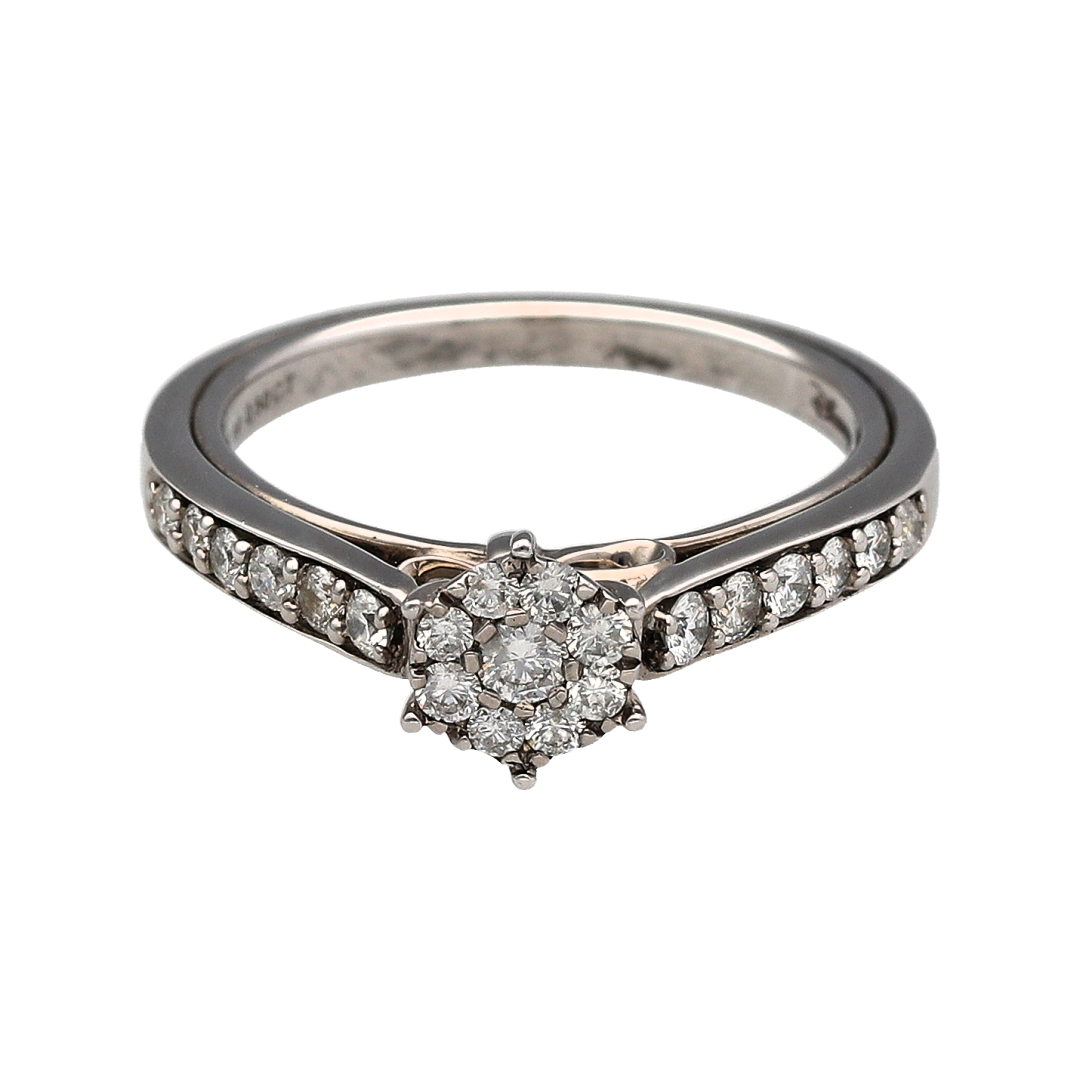 9ct White Gold & Diamond Cluster Disney Enhancement Ring