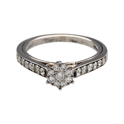 9ct White Gold & Diamond Cluster Disney Enhancement Ring