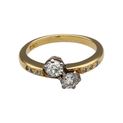 18ct Gold & Diamond Double Twist Ring