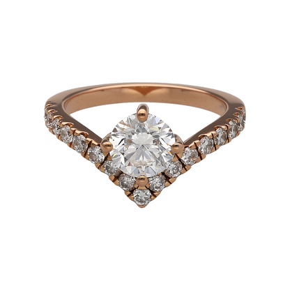 18ct Gold & Lab Grown Diamond Wishbone Solitaire Ring