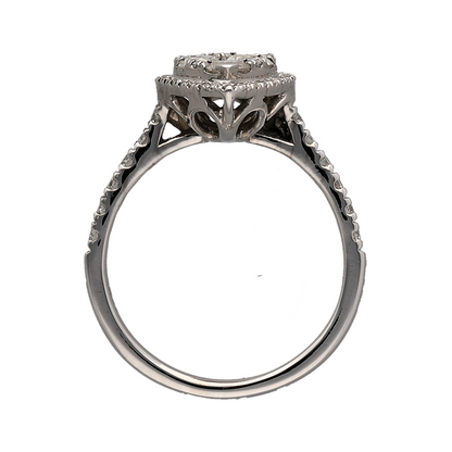 18ct White Gold & Diamond Teardrop Cluster Ring