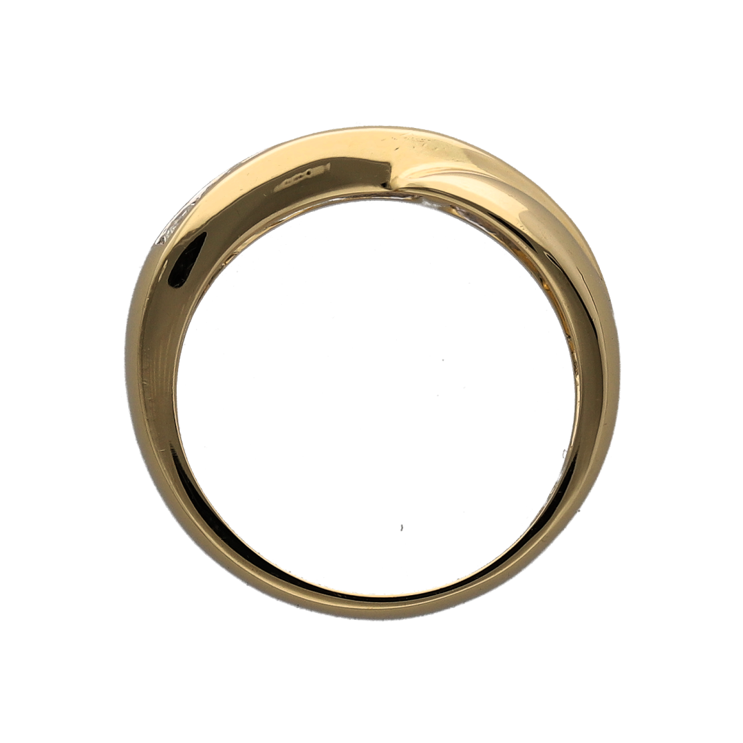 18ct Gold & Diamond Crossover Band Ring