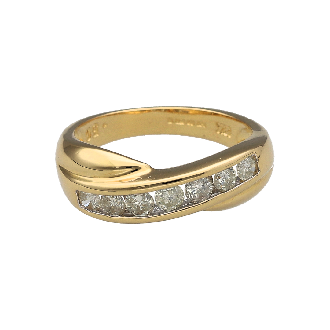 18ct Gold & Diamond Crossover Band Ring