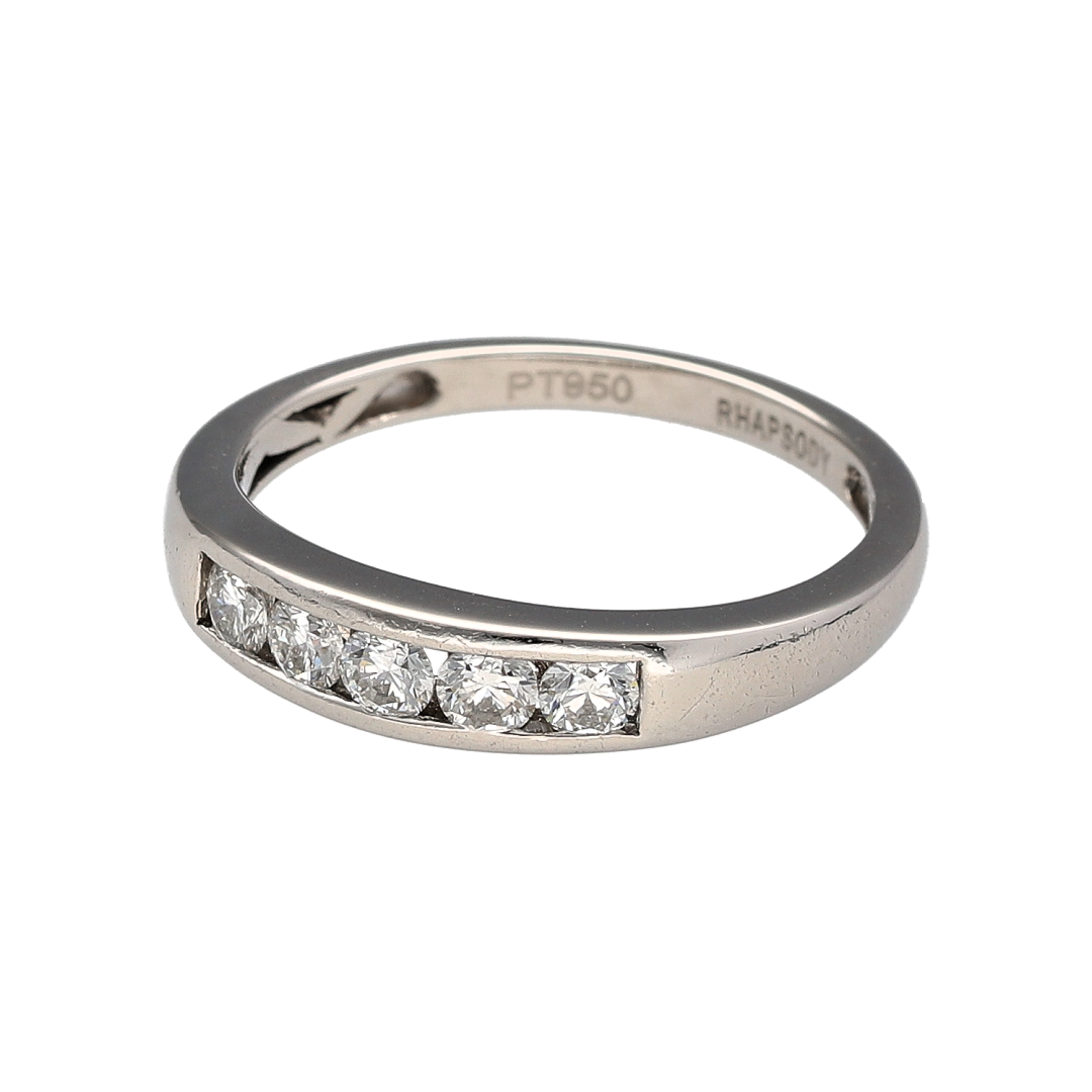 Add exceptional sparkle and timeless sophistication to your jewellery collection with this pre-owned platinum diamond band ring, featuring a classic design with luxurious everyday appeal—perfect for anniversaries, weddings, special occasions, or refined daily wear.

Design: The ring features a beautifully diamond-set band measuring approximately 4mm wide at the front, creating an elegant and eye-catching display of brilliance across the finger.