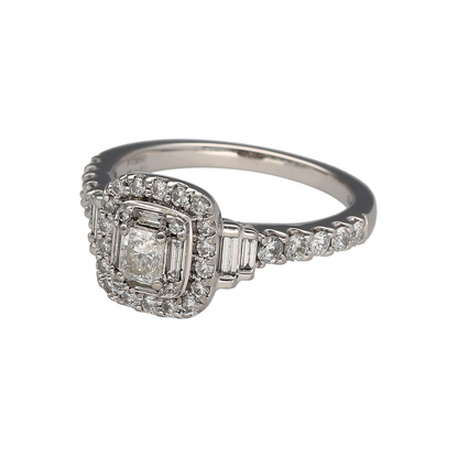 Add exceptional sparkle and luxurious sophistication to your jewellery collection with this pre-owned platinum diamond halo cluster ring, featuring a stunning multi-cut diamond design with remarkable presence and timeless appeal—perfect for special occasions, engagements, or treasured everyday wear.

Design: The ring showcases an impressive halo cluster measuring approximately 10mm high at the front, creating a dazzling focal point with outstanding brilliance.