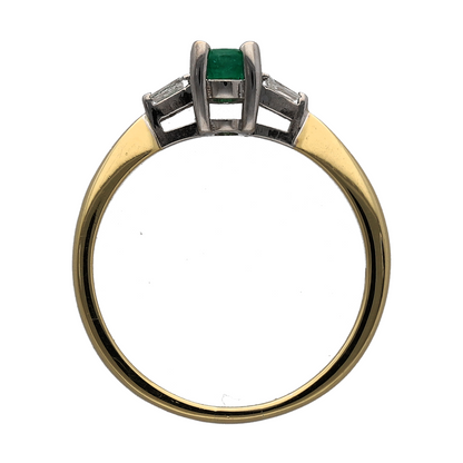 18ct Gold Diamond & Emerald Ring