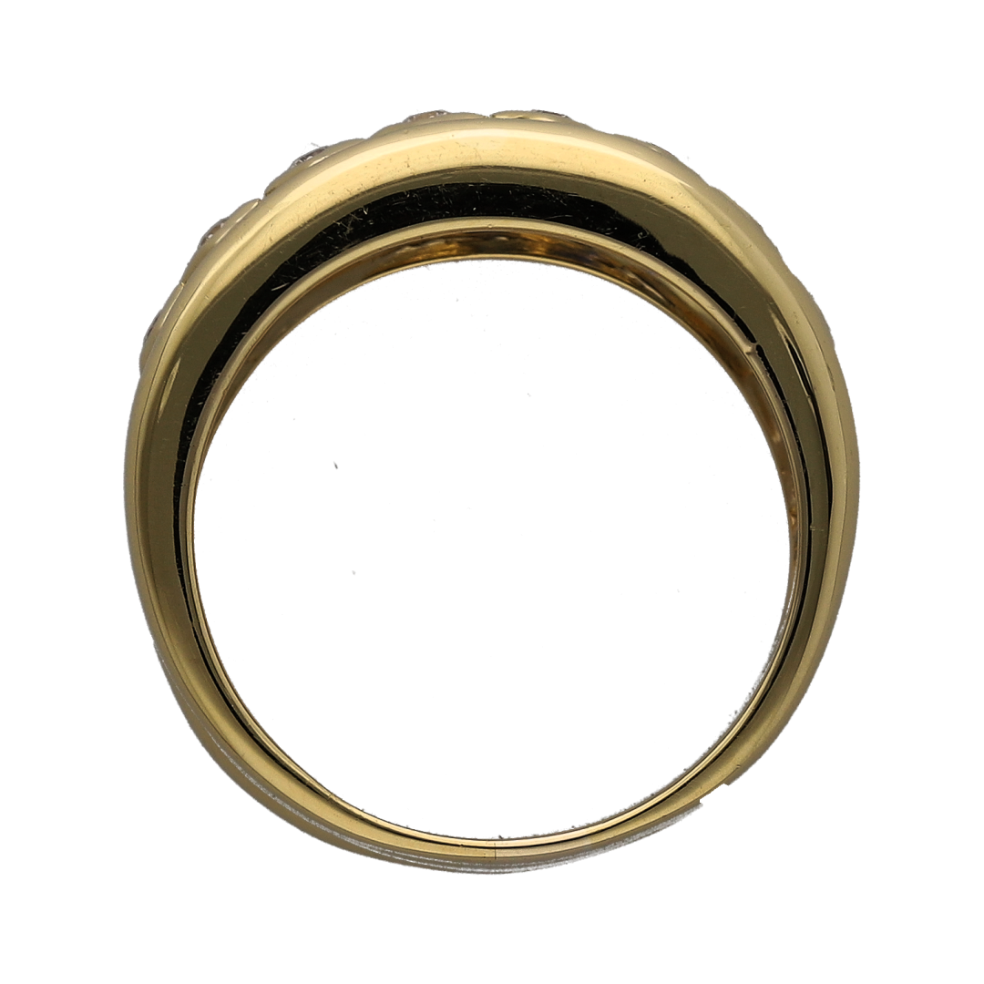 18ct Gold Diamond & Sapphire Wide Band Ring
