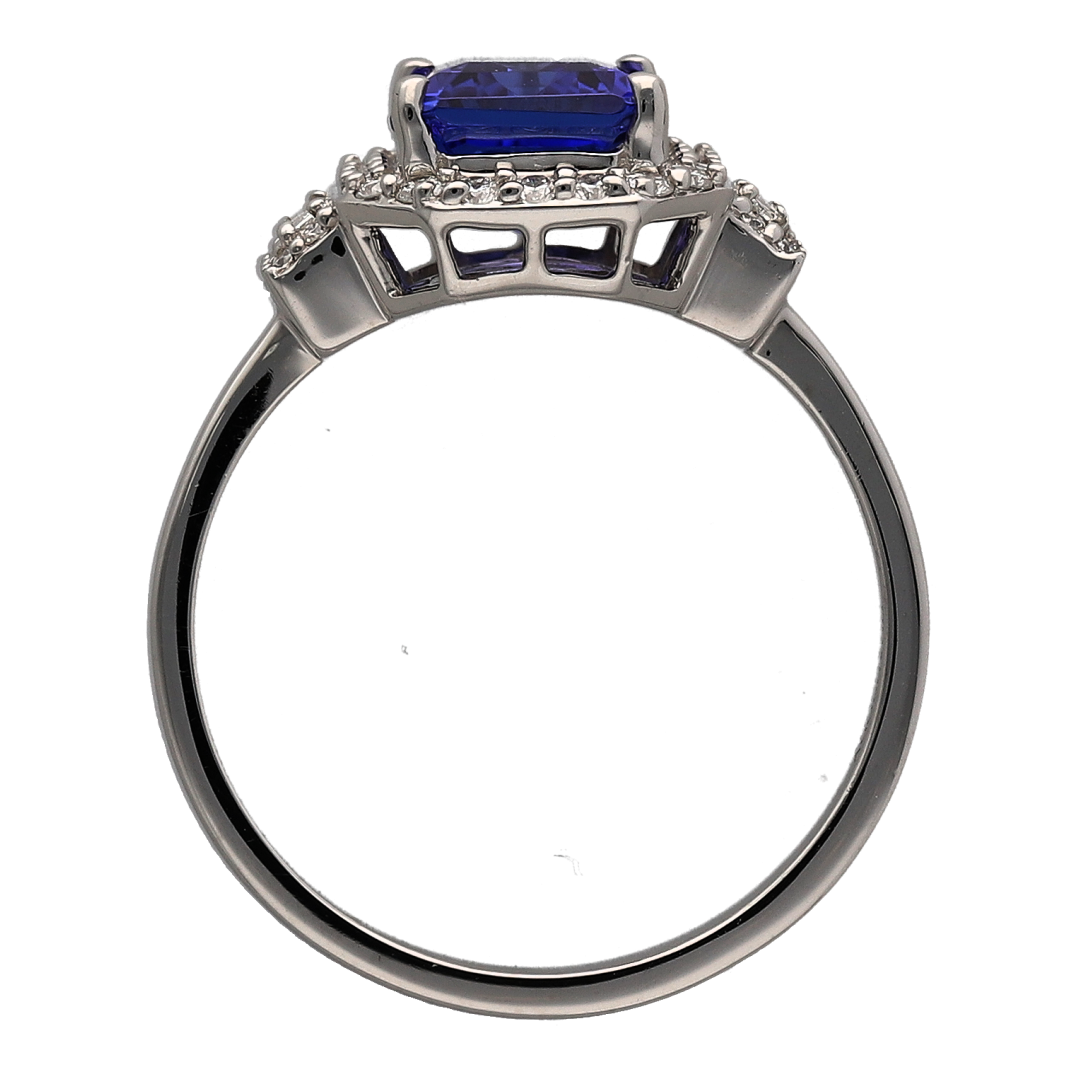 Platinum Diamond & Iolite Dress Ring