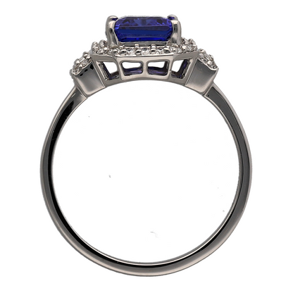 Platinum Diamond & Iolite Dress Ring