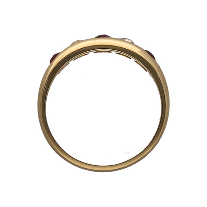 18ct Gold Diamond & Ruby Band Ring