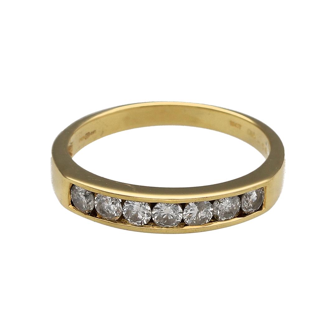 18ct Gold & Diamond Seven Stone Band Ring