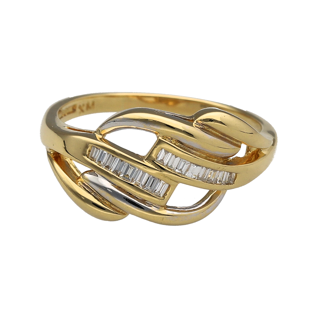18ct Gold & Diamond Twist Ring