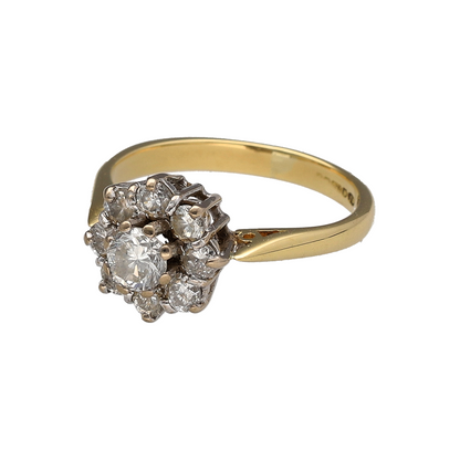 Add timeless sparkle and classic elegance to your jewellery collection with this pre-owned 18ct yellow gold diamond cluster ring. Featuring a dazzling cluster of brilliant-cut diamonds, this beautiful ring offers exceptional brilliance and sophisticated style, making it perfect for special occasions or everyday luxury.

Design: The ring showcases a stunning diamond cluster arrangement with a 9mm high front, creating an impressive display of sparkle and presence on the finger.