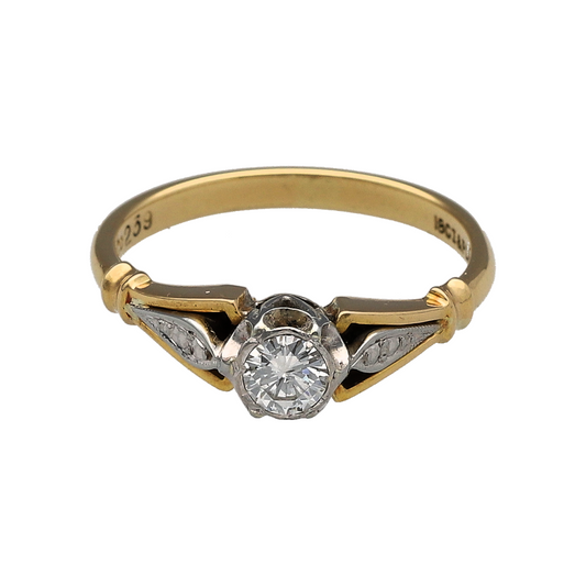 18ct Gold & Platinum Diamond Solitaire Ring