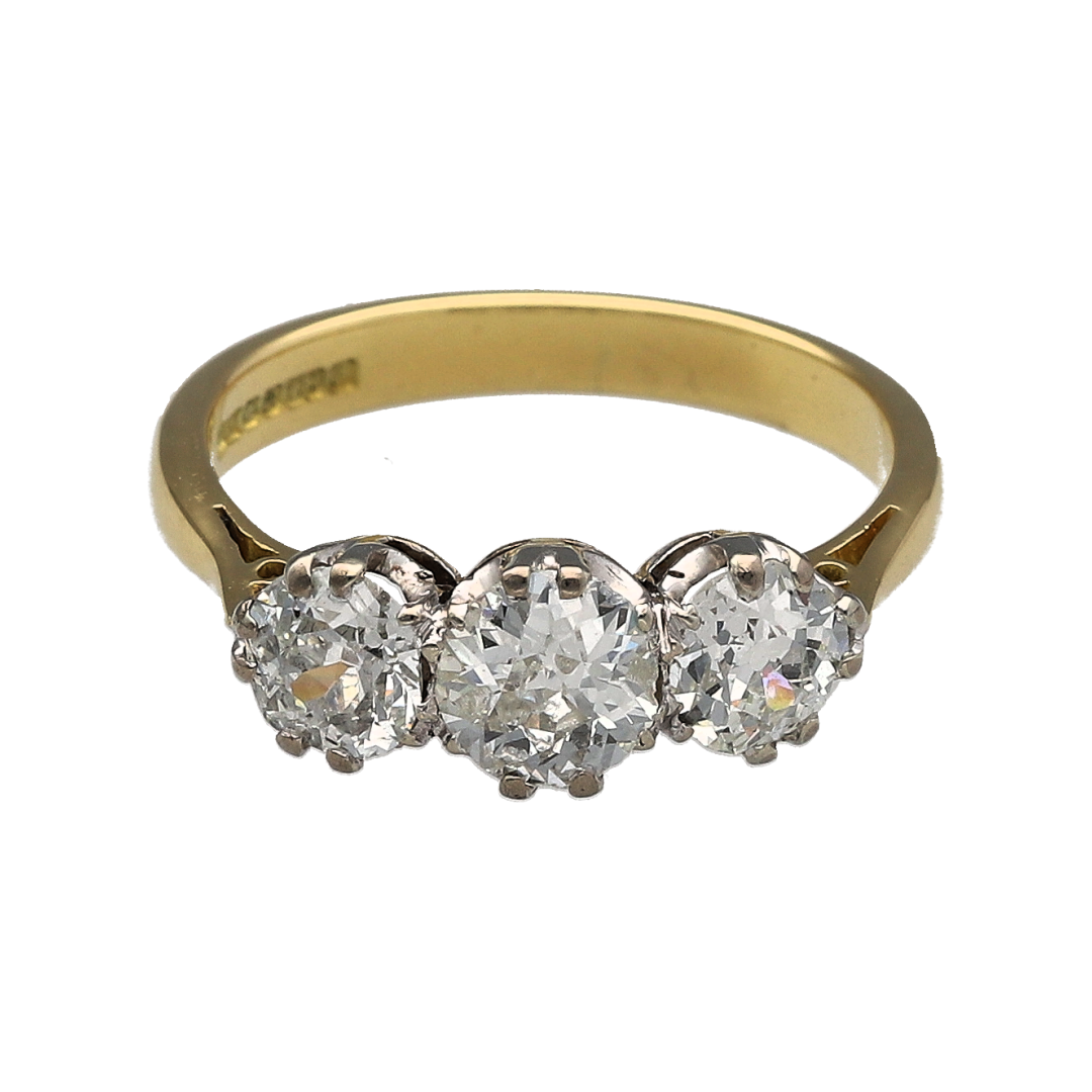 18ct Gold & Diamond Trilogy Ring