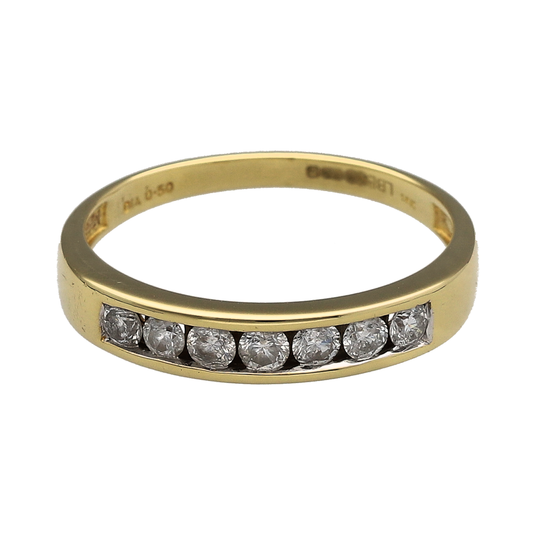 18ct Gold & Diamond Seven Stone Band Ring