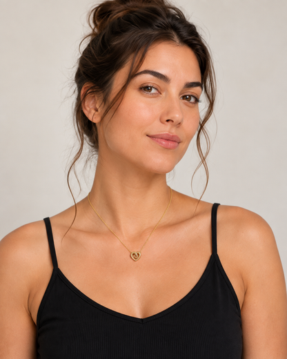 9ct Gold Heart 16" - 18" Necklace