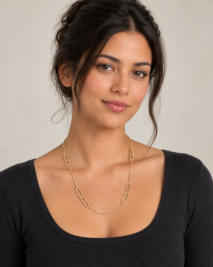 9ct Gold Paperclip Link 16" - 20" Necklace