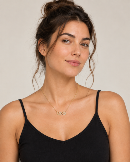 9ct Gold & Cubic Zirconia Infinity 18" Necklace