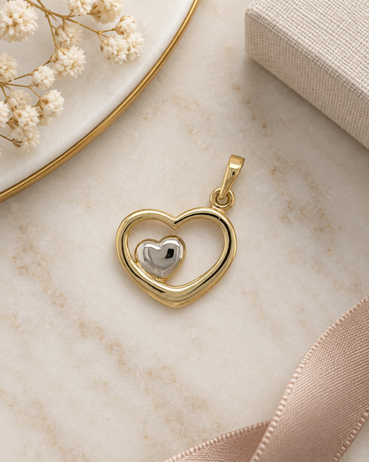 9ct Gold Double Heart Pendant