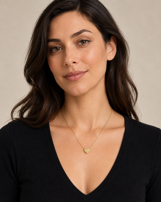 9ct Gold Heart 16" - 18" Necklace