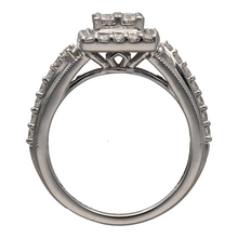 Load image into Gallery viewer, 9ct White Gold &amp; Diamond Set Rectangle Halo Cluster Ring
