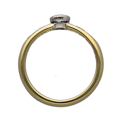 18ct Gold & Diamond Set Solitaire Ring