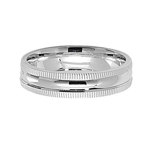 New 925 Silver 5mm Milgrain Wedding Band Ring