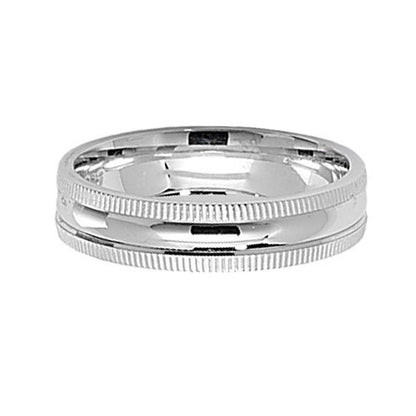 New 925 Silver 5mm Milgrain Wedding Band Ring