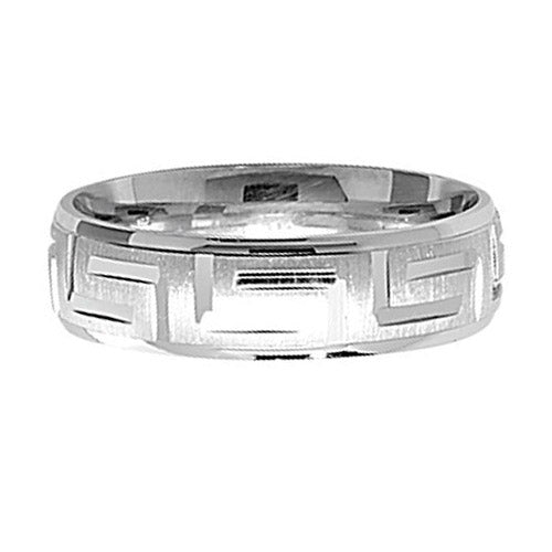 New 925 Silver Greek Key Band Ring