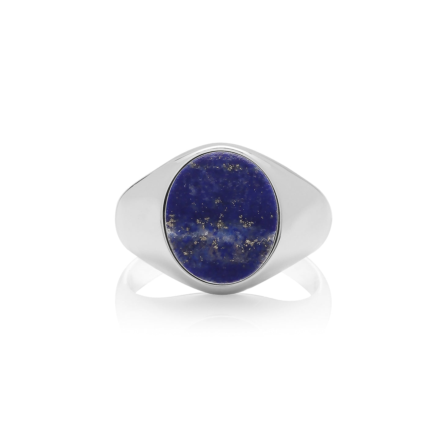 New 925 Silver & Lapis Lazuli Oval Signet Ring