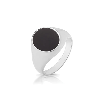 New 925 Silver & Onyx Oval Signet Ring