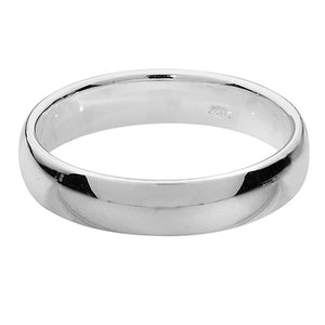 New 925 Silver 4mm Court Wedding Band Ring with the weight approximately 3.90 grams