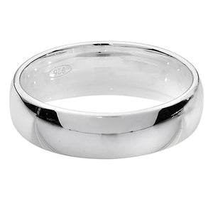 New 925 Silver 5mm Court Wedding Band Ring