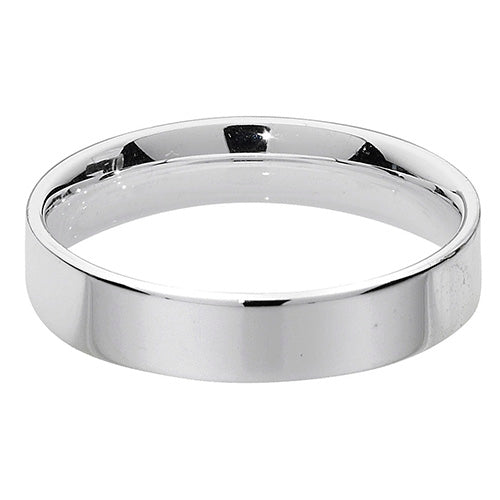 New 925 Silver 4mm Flat Court Wedding Band Ring