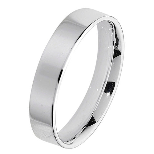 New 925 Silver 4mm Flat Court Wedding Band Ring