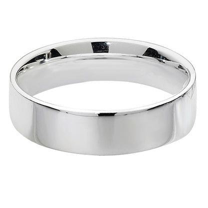 New 925 Silver 5mm Flat Court Wedding Band Ring