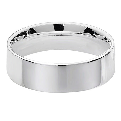 New 925 Silver 6mm Flat Court Wedding Band Ring