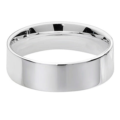 New 925 Silver 6mm Flat Court Wedding Band Ring