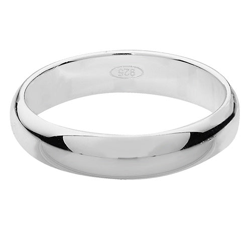 New 925 Silver 4mm D Shape Wedding Band Ring with the weight approximately 3.90 grams