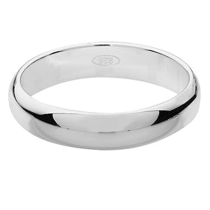 New 925 Silver 4mm D Shape Wedding Band Ring with the weight approximately 3.90 grams