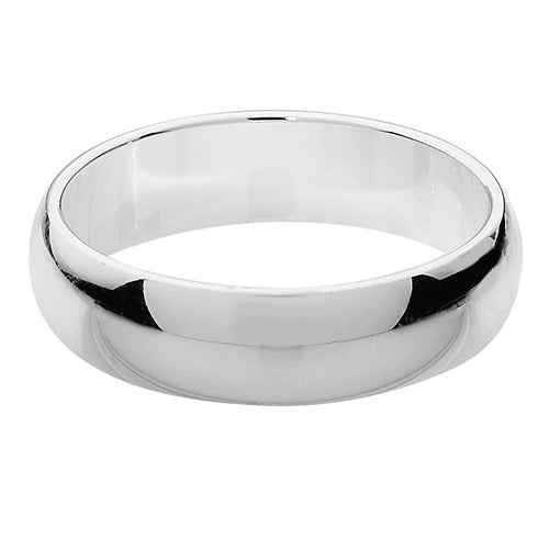 New 925 Silver 5mm D Shape Wedding Band Ring with the weight approximately 5.20 grams