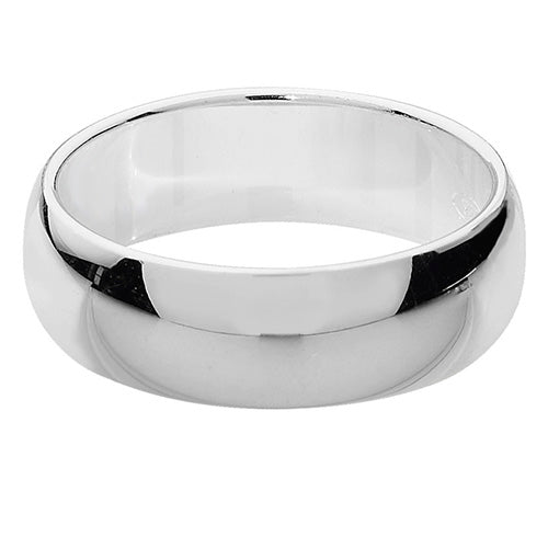 New 925 Silver 6mm D Shape Wedding Band Ring with the weight approximately 6.60 grams