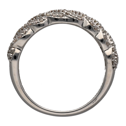 New 9ct White Gold & Diamond Set Fancy Dress Band Ring